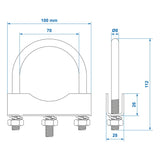 ProPlus U-beugel rond 60/70mm voor neuswielklem - set van 2 stuks