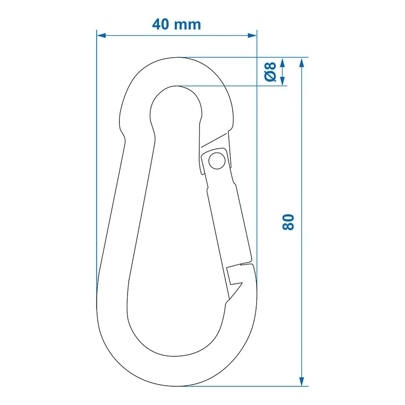 ProPlus Karabijnhaak metaal 8x80mm