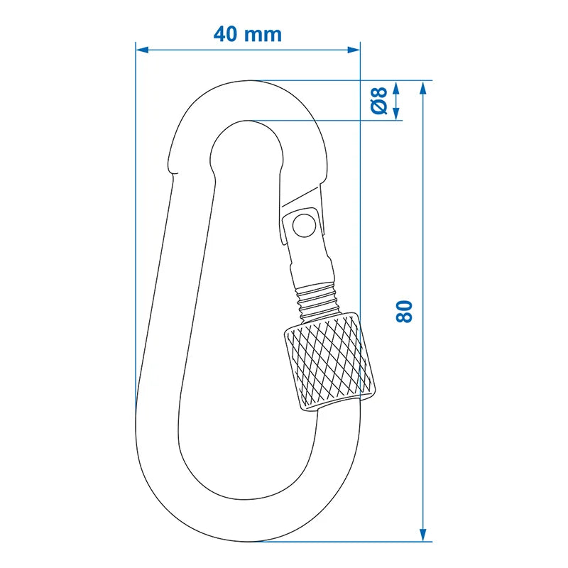 ProPlus Karabijnhaak metaal 8x80mm met schroefsluiting