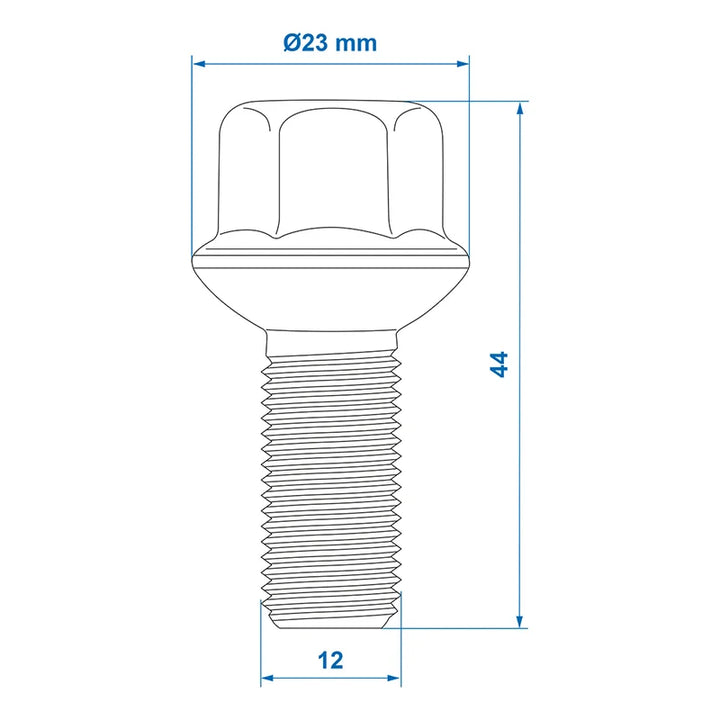 ProPlus Wielbout M12x1,5 conisch bol - set van 5 stuks