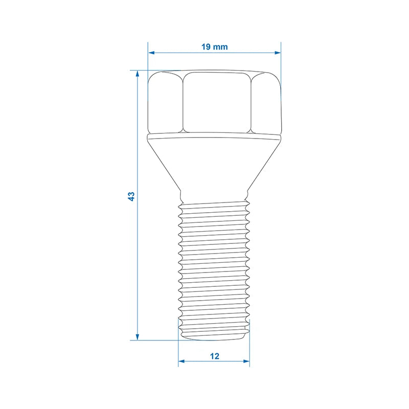 ProPlus Wielbout M12x1,5 conisch kegel - set van 4 stuks