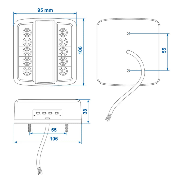 ProPlus Achterlicht 4 functies 98x105mm 14LED PM