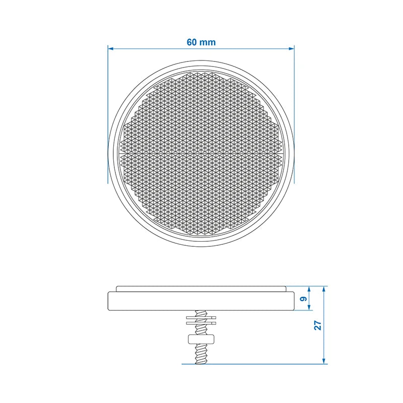 ProPlus Reflector oranje 60mm met bout 5mm 2 stuks in blister