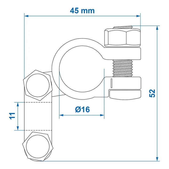 ProPlus Accupoolklem (-) standaard in blister