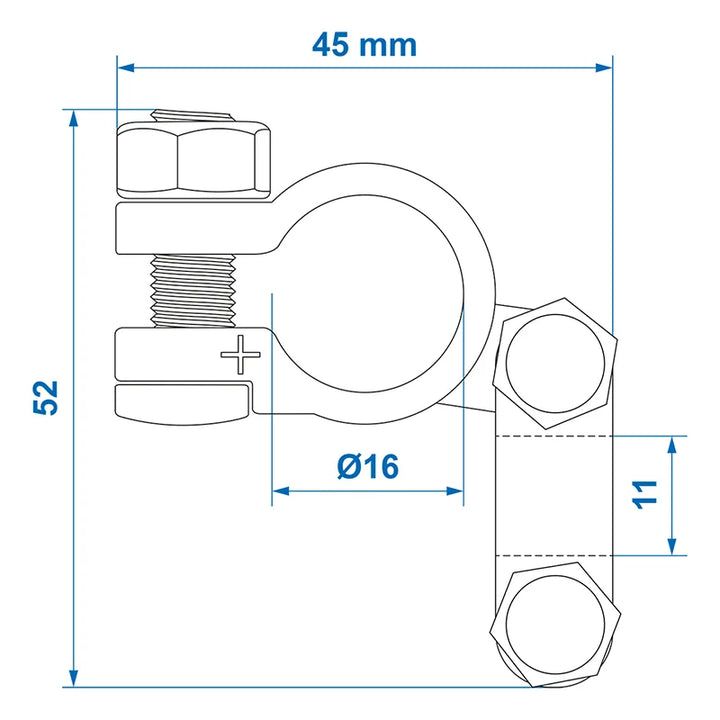 ProPlus Accupoolklem (+) standaard
