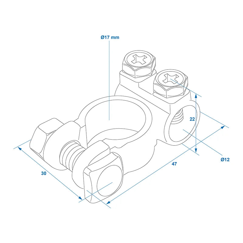 ProPlus Accupoolklemmen set (+) en (-) 35-50mm in blister