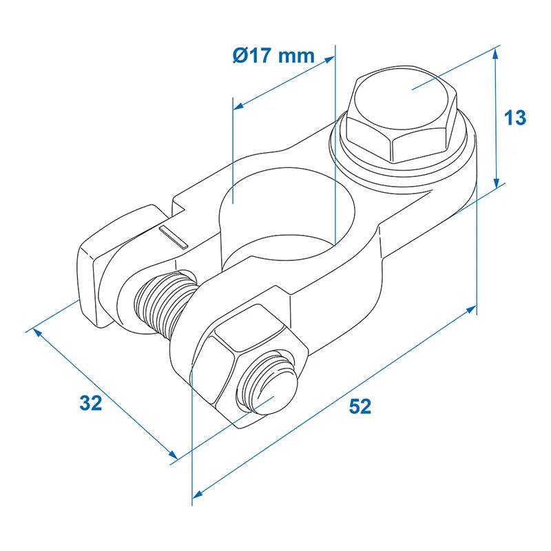 ProPlus Accupoolklemmen set (+) en (-) met bout