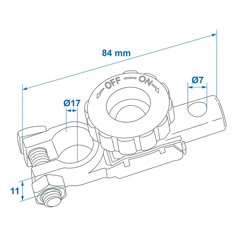 ProPlus Accupoolklem (-) 17,5mm met stroomonderbreker