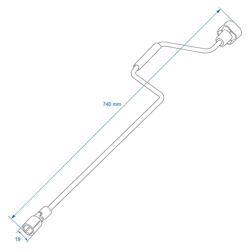 ProPlus Uitdraaislinger 740 mm/19 mm met cardangewricht voor hoeksteun