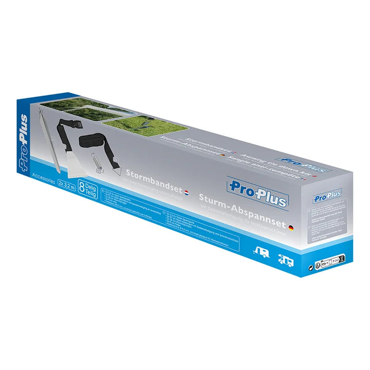 ProPlus Stormband set 2x 3,2 m met peesbevestiging voor luifelrail