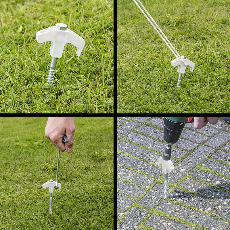 ProPlus Tentharing 20 cm metaal schroefbaar met kunststof haak en schroefkop - set van 20 stuks in koffer