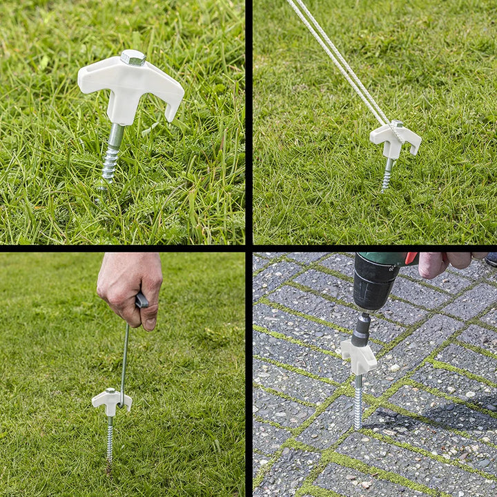 ProPlus Tentharing 20 cm metaal schroefbaar met kunststof haak en schroefkop - set van 20 stuks in koffer