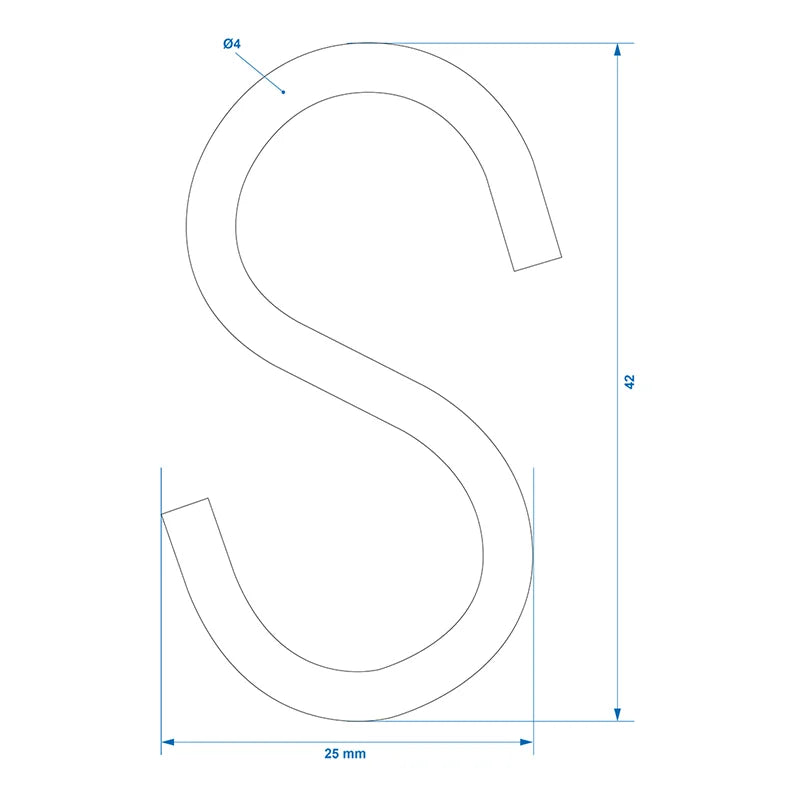 ProPlus S-haak Ø4mm 4,4x2,1cm