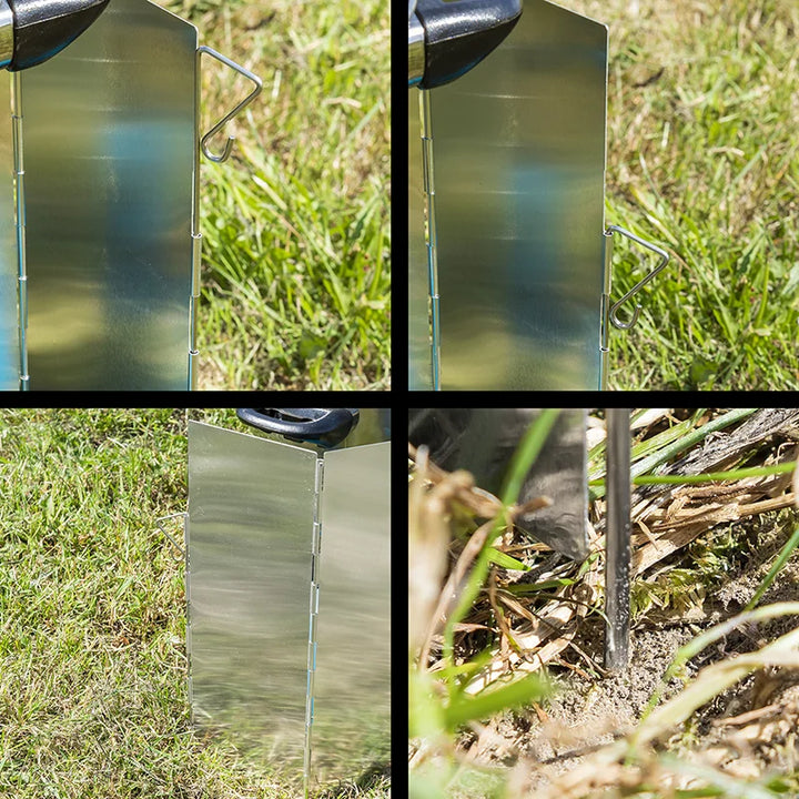 ProPlus Kookwindscherm 5-delig aluminium vouwbaar 49 x 26 cm