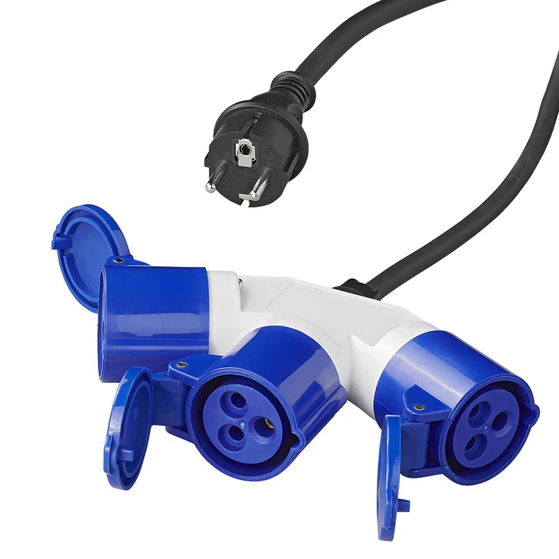 ProPlus Verloopkabel 150cm 3x2,5mm² van Schuko stekker naar 3xCEE
