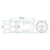 ProPlus Schuko Stekker - Kunststof - 230 Volt - Zwart