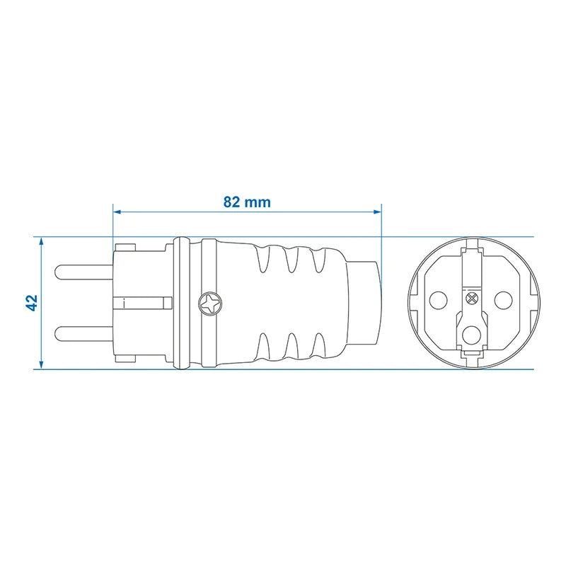 ProPlus Schuko Stekker - Kunststof - 230 Volt - Zwart