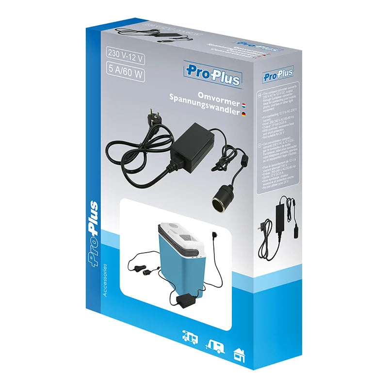 ProPlus Omvormer 230V -12V 60W/5Amp.