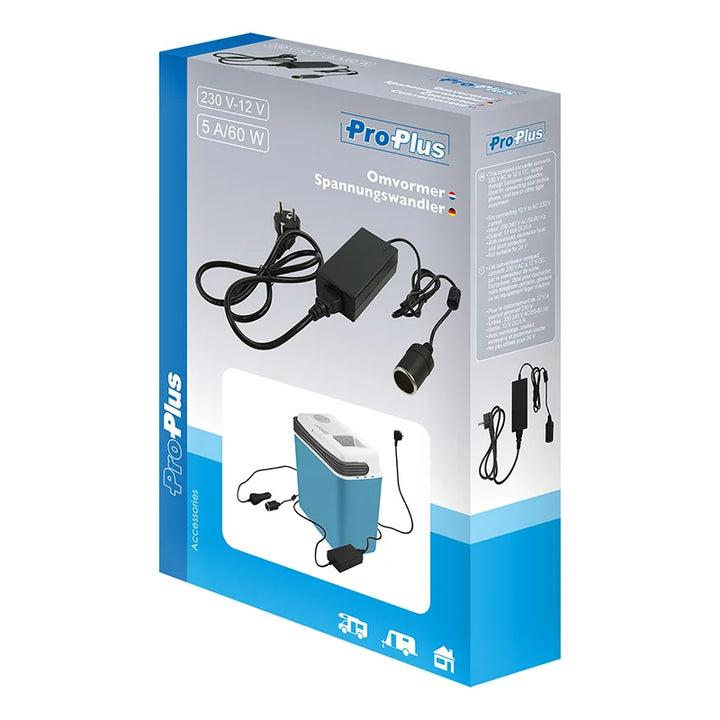 ProPlus Omvormer 230V -12V 60W/5Amp.