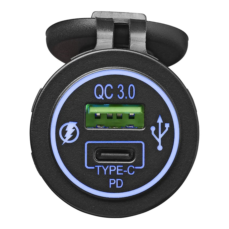 ProPlus USB snellader inbouw 2-weg 12/24V 3A type A + C