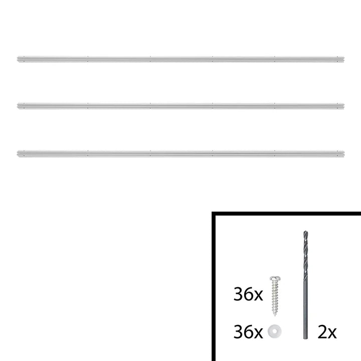 ProPlus Tentrail aluminium 90° 120 x 2,5 cm zelfklevend - set van 3 stuks