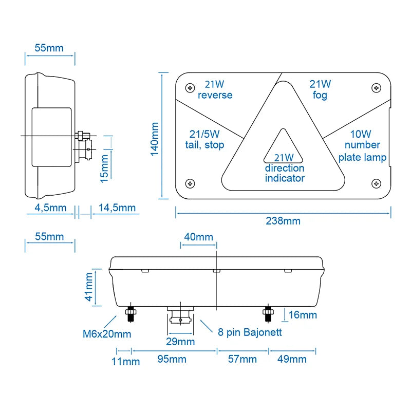 ProPlus Aspöck Multipoint V achterlicht rechts
