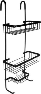 Malatec Doucherek 3 laags - Monteren zonder boren - Zwart - zuignap - Ook voor grote flessen - Opbergrek Douche - 3 etages