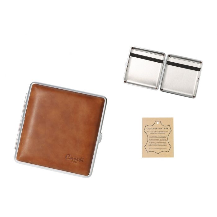 Caseti Leren Sigarettenkoker v. 20 sig. Light Brown