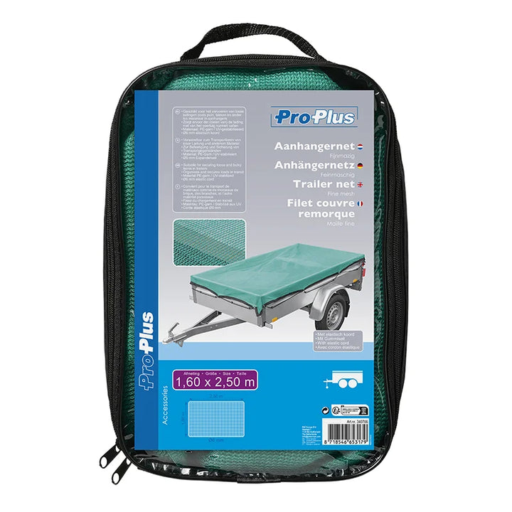 ProPlus Aanhangernet fijnmazig 1,60x2,50M met elastisch koord