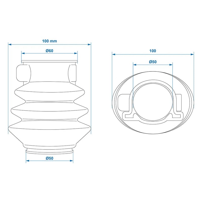ProPlus Stofhoes voor oplooprem - 75/75 x 120 mm - Rubber - Niet ProPlus Stofhoes voor oplooprem - 75/75 x 120 mm - Rubber - Niet