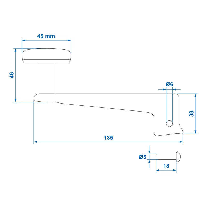 ProPlus Hendel voor neuswiel 35 mm 341500