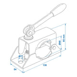 ProPlus Klem 48mm met kantelbare spindel voor neuswiel