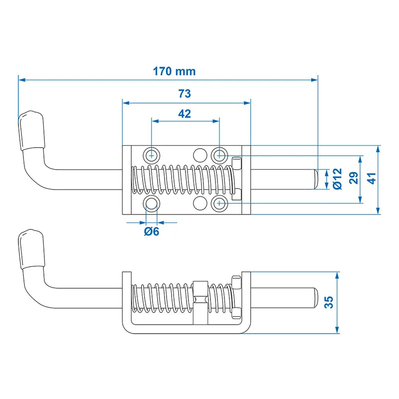 ProPlus Veergrendel Ø12 mm/170 mm