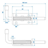 ProPlus Veergrendel Ø10 mm/136 mm