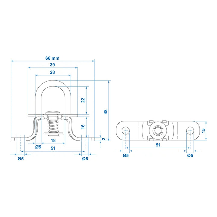 ProPlus Zeiloog rond met veer 27mm