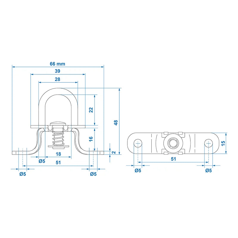 ProPlus Zeiloog rond met veer 27mm 4 stuks in blister