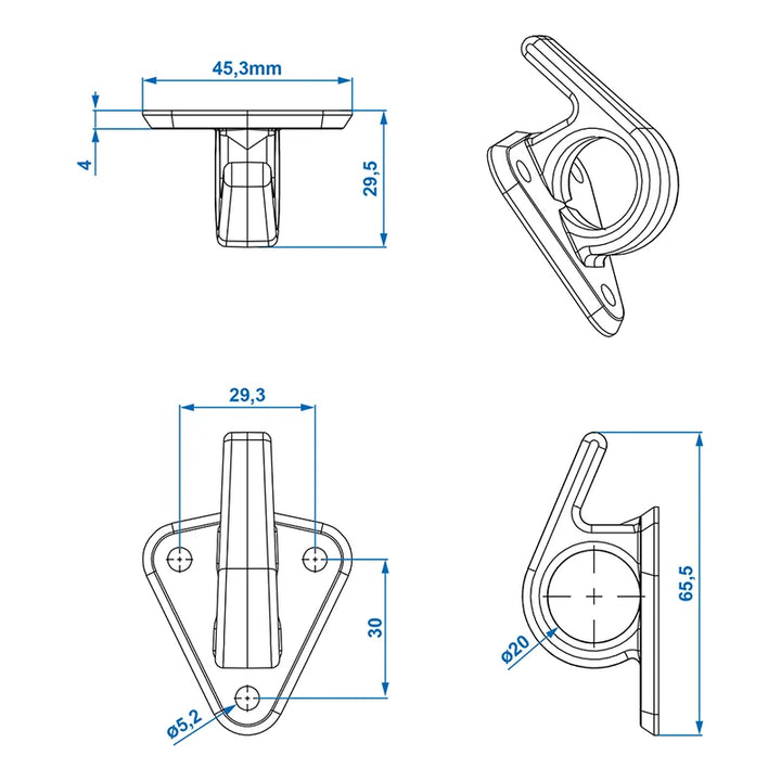ProPlus Touwhaak kunststof met oog 48x45mm 5 stuks in blister