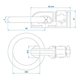 ProPlus Stud fitting dubbel met ring rond