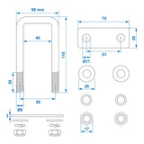 ProPlus U-beugel 40mm hoekig - set van 2 stuks