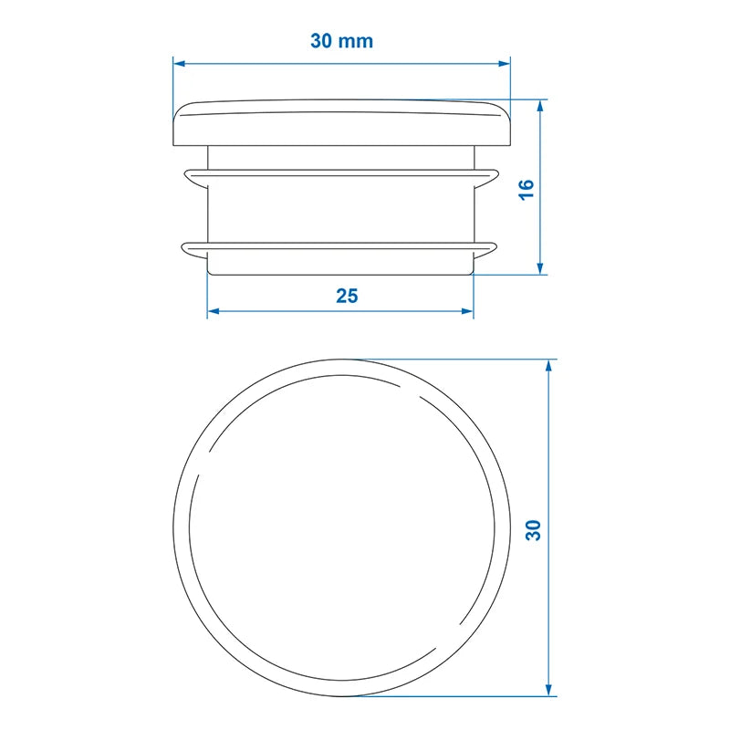 ProPlus Inslagdop Ø30mm 4 stuks in blister