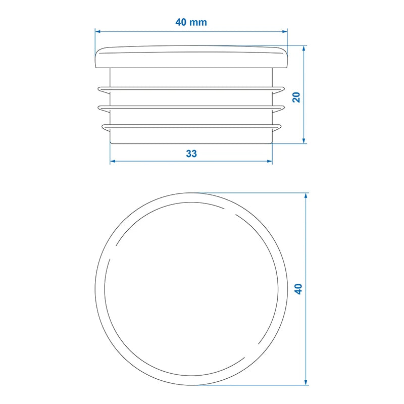 ProPlus Inslagdop Ø40mm 4 stuks in blister