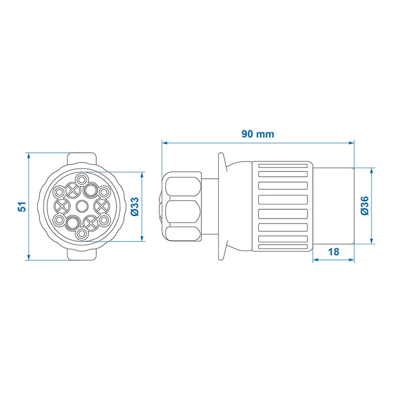 ProPlus Stekker - 13 Polige - Type Multicon West - PVC