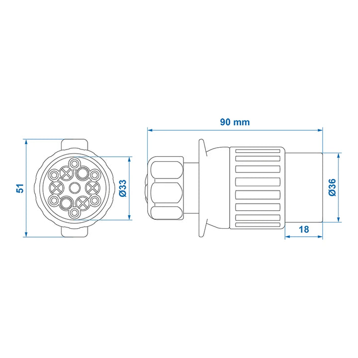 ProPlus Stekker - 13 Polige - Type Multicon West - PVC