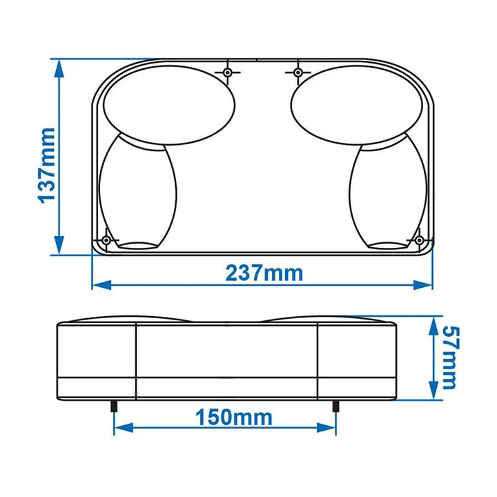 ProPlus Achterlicht 6 functies 237x137mm links