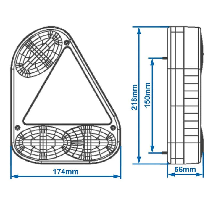ProPlus Achterlicht 5 functies 218x174mm links
