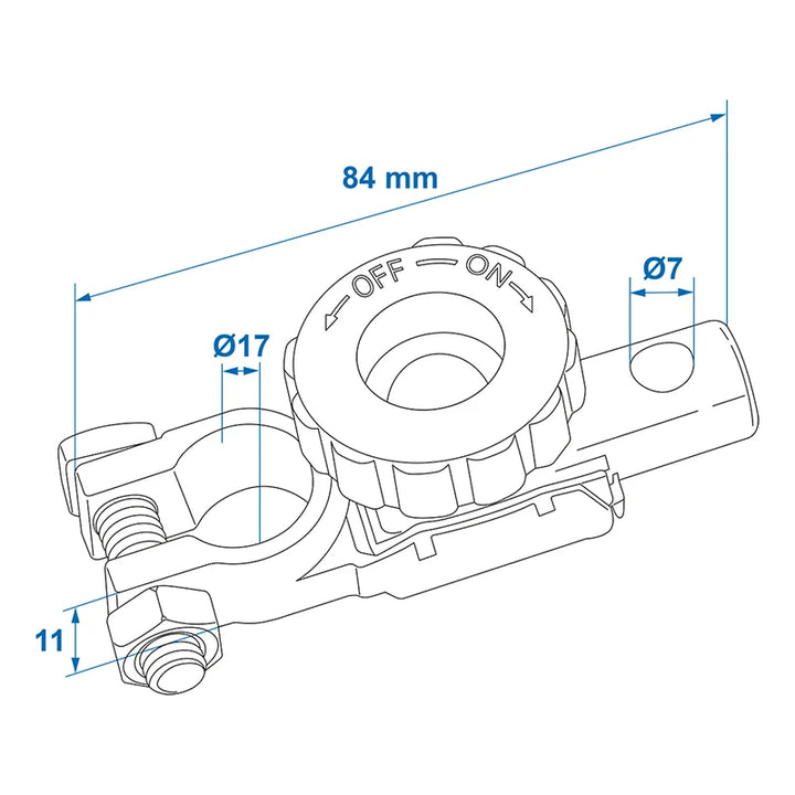 ProPlus Accupoolklem (-) 17,5mm met stroomonderbreker in blister