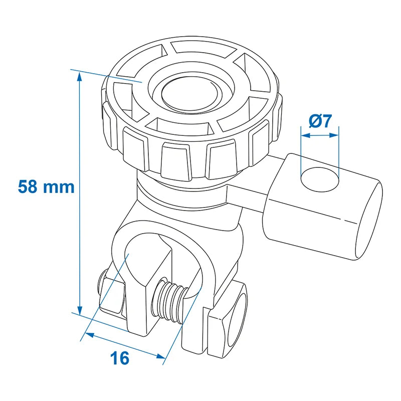 ProPlus Accupoolklem (-) met stroomonderbreker rond in blister