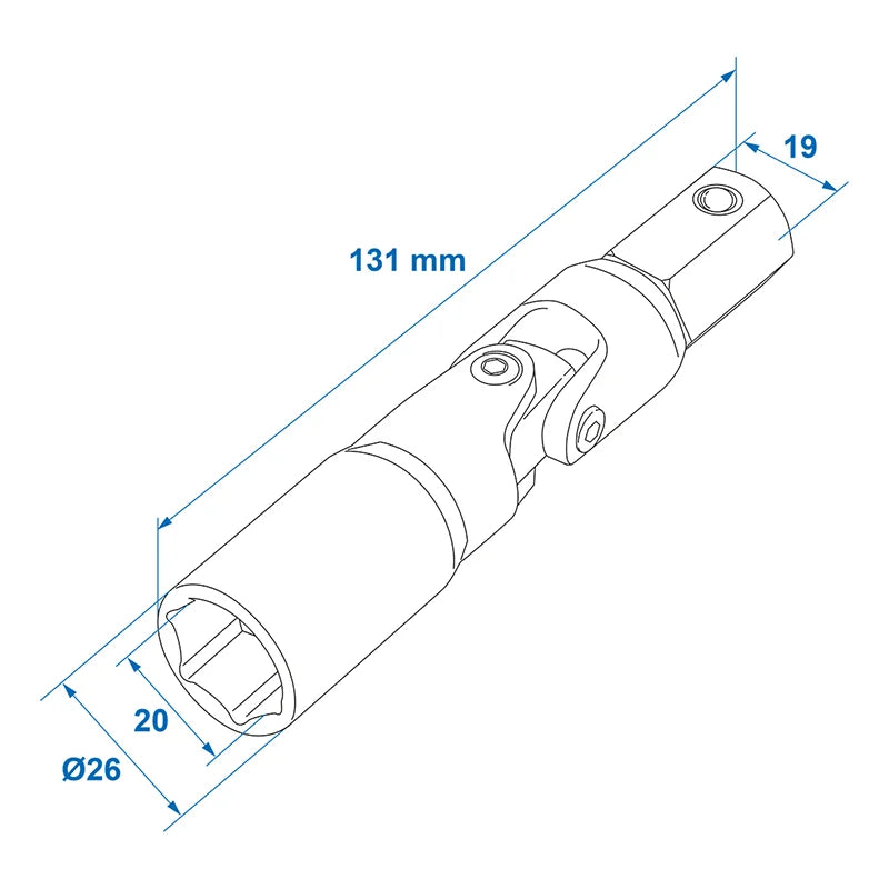 ProPlus Cardangewricht adapter voor hoeksteun 19 mm