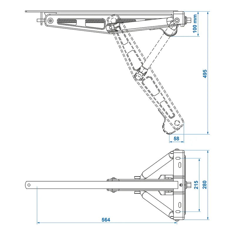 ProPlus Caravanhoeksteun 1100kg 597x280mm H:497mm