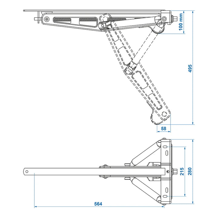 ProPlus Caravanhoeksteun 1100kg 597x280mm H:497mm